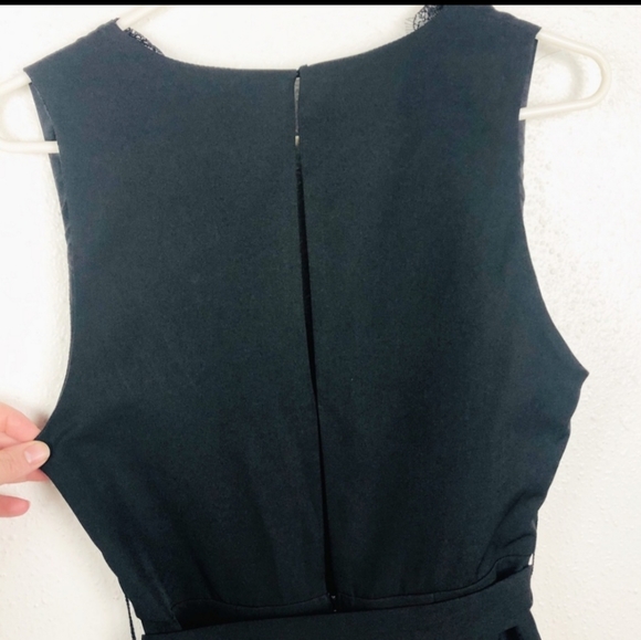 DO+BE | Black Lace Faux Wrap Tie Waist Jumpsuit S - Picture 6 of 7